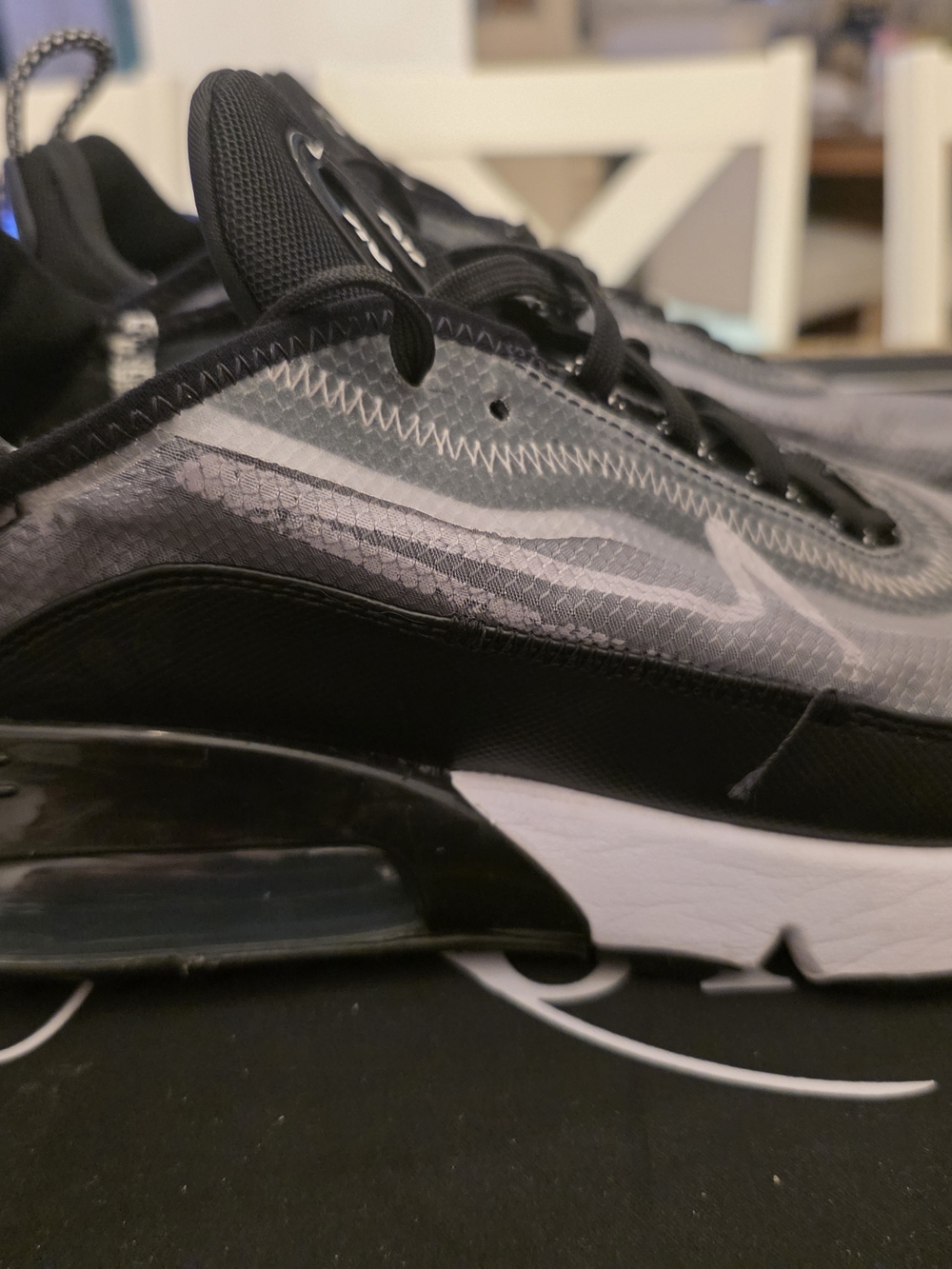 Nike Women's Black and White Air Max-Style Athletic Sneakers